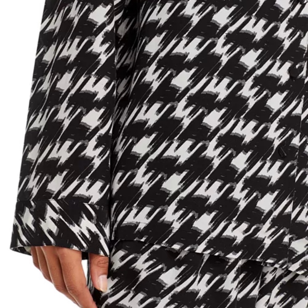 Anine Bing Aiden Houndstooth Viscose Shirt - Picture 8 of 9